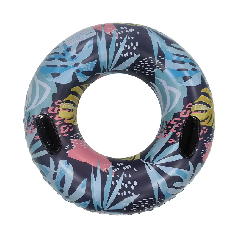 Customized Summer Party Leaves Lollipops Flowers PVC Foldable Portable Inflatable Swimming Rings