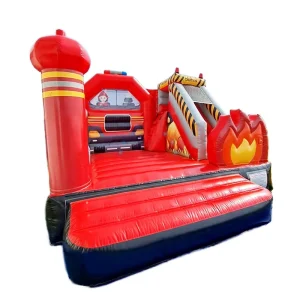 Customized Supplier Giant Fire Truck Station Theme Inflatable Bounce House Indoor and Outdoor Commercial Jumping Bouncy Castle