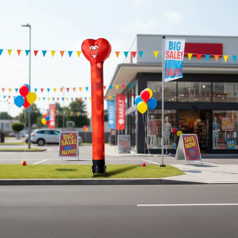 Individueller Luftpuppen Herzform Luft Himmel Tänzer für den Valentinstag