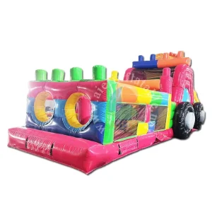 Customs Made Factory Price Commercial Inflatables Rainbow Car Black Themes Obstacle Course Combo for Adult and Kids