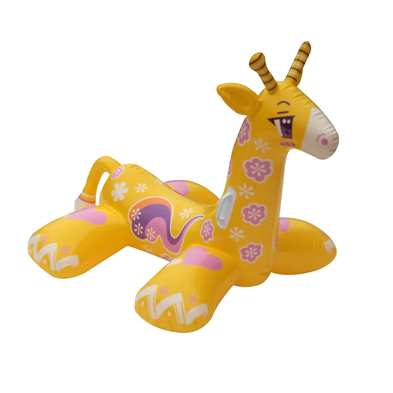 Flutuação de Girafa de Animal Fofo em Passeios Infláveis em Piscinas