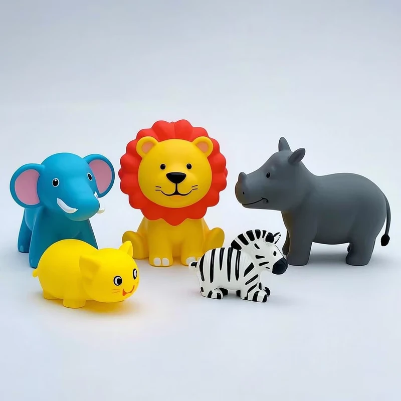 Brinquedos Aquáticos de Animais Fofos para Crianças em Borracha Macia Flutuante Brinquedo de Banho Modelo de Animal em PVC