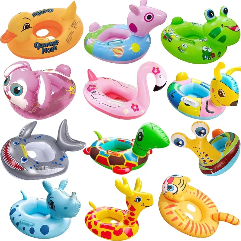 Anneau Flottant Gonflable Tortue Mignonne pour Bébé Jeu Animal Anneaux de Natation Gonflables