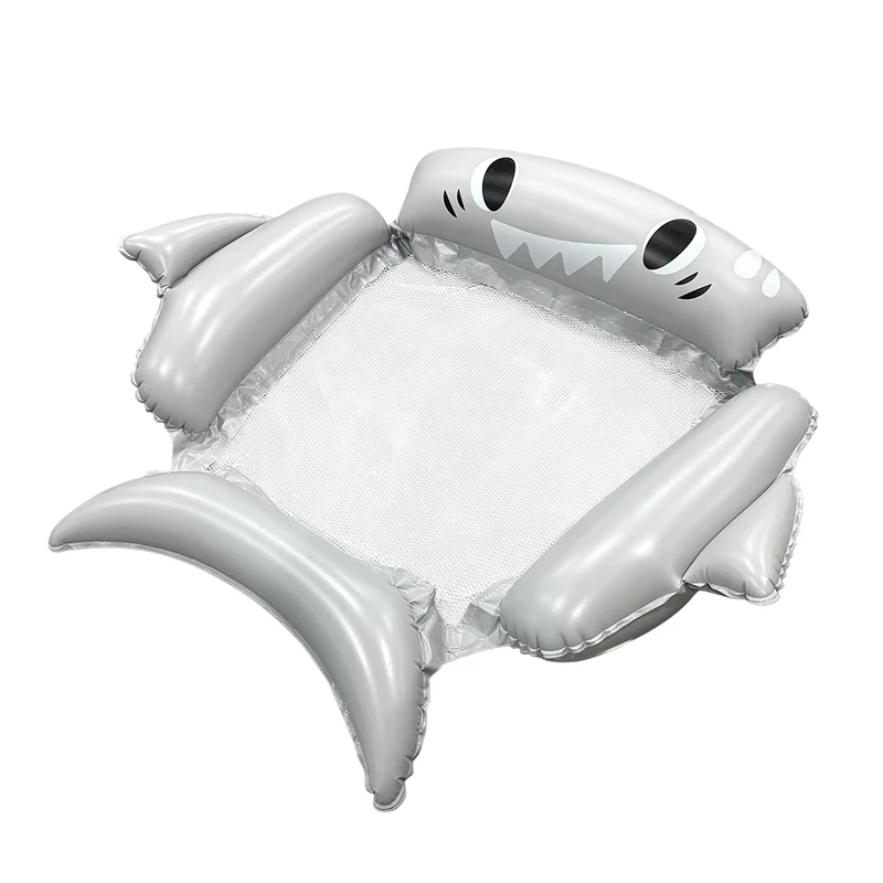Chaises flottantes en mesh gonflables en forme d'ours et de requin pour adultes et enfants, flotteur de piscine cartoon pour l'été