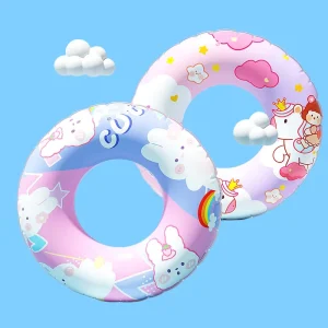 Cute Cartoon Inflatable Toy Swimming Ring for Children with Anti rollover Features