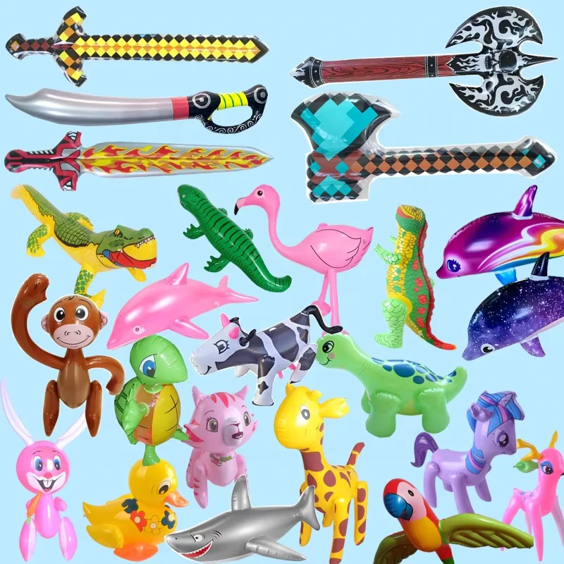 Giocattoli Gonfiabili a Forma di Animali per Bambini, Spada Pirata Gonfiabile, Accessori per Feste, Unicorno, Dinosauro, Fenicottero, Pallone da Spiaggia