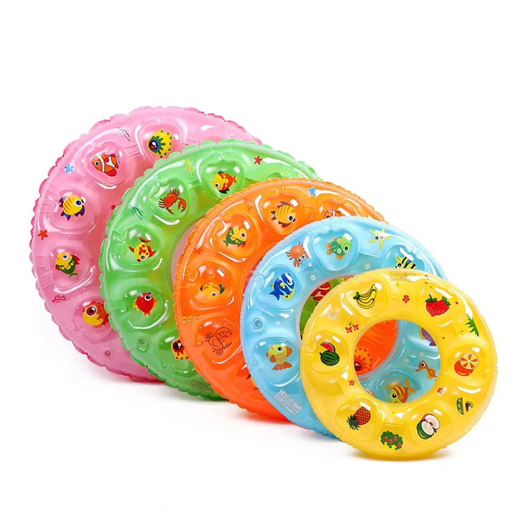 Anneau de natation en PVC cristal mignon pour enfants, durable, tailles 60-90 cm pour loisirs en piscine