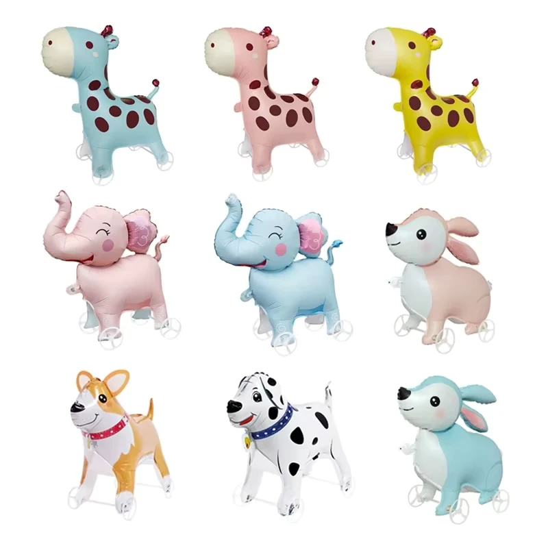 Cute Walking Animal Balloons With Wheels For Child’s Gift And Birthday Decor For Kids’ Play