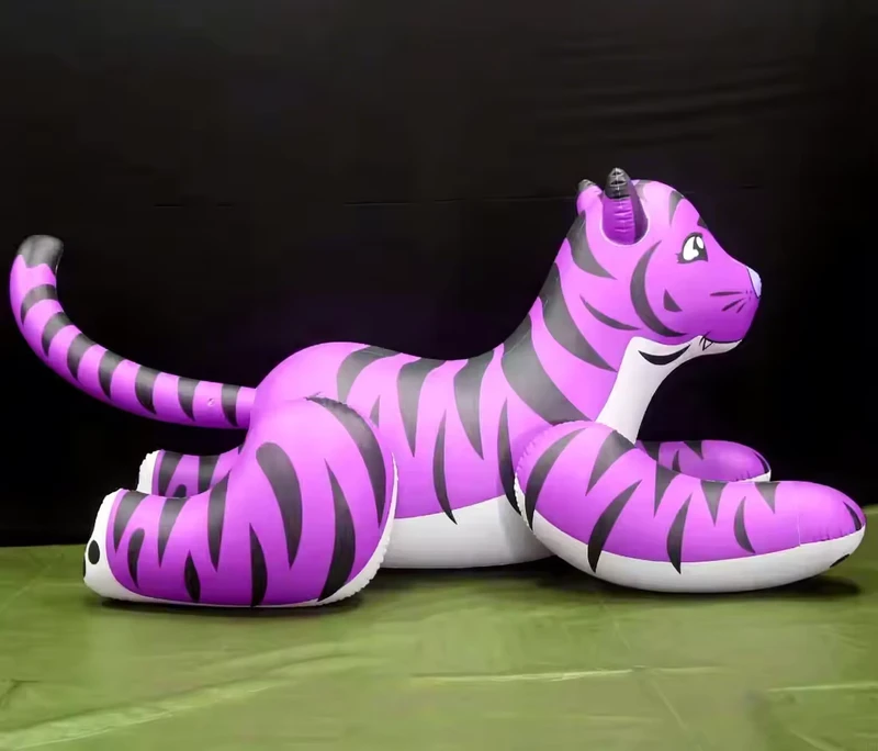 Cute yet Ugly Cartoon PVC Pink Inflatable tiger Airmodel, Vinyl tiger Animal Girl Doll with Sph, Customized Size Doll