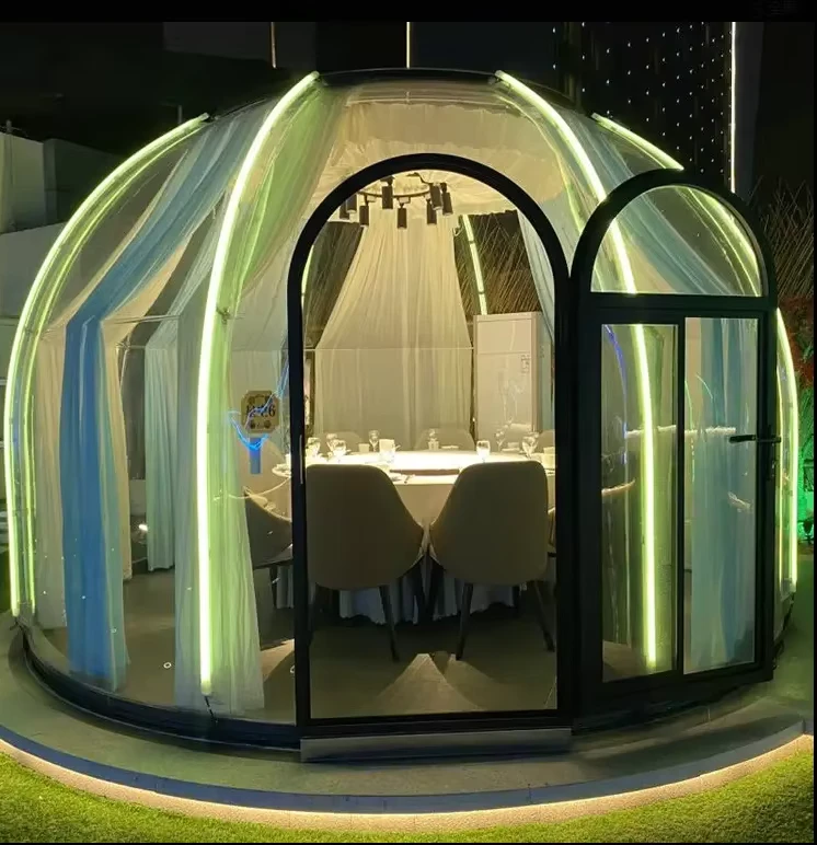 Casa Prefabricada de 3 Quartos de Alta Qualidade Bolha Balão Casa Tiny Luxuosa Tenda de Evento Inflável Casa em Domo de PC Hotel Dobrável