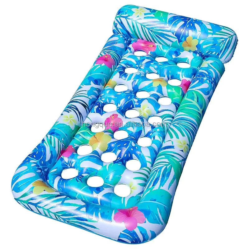 DERO Anpassbare Erwachsene PVC Aufblasbare Schwimmende Poolliege mit Wasserliege und Schwimmring