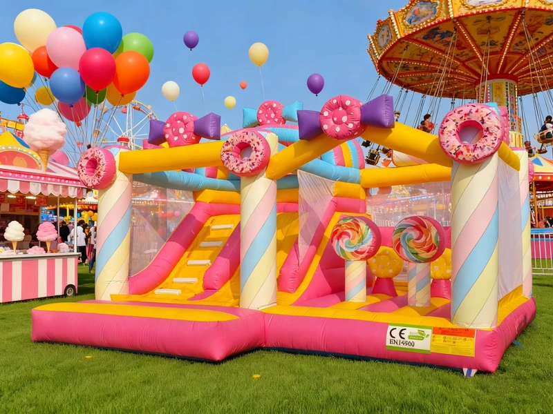 DFRL Commercial Inflatable Bouncing Castle Combo Slide Blower PVC Material 3 Year Warranty Easy Setup 20×16.4×14.8FT >500KG
