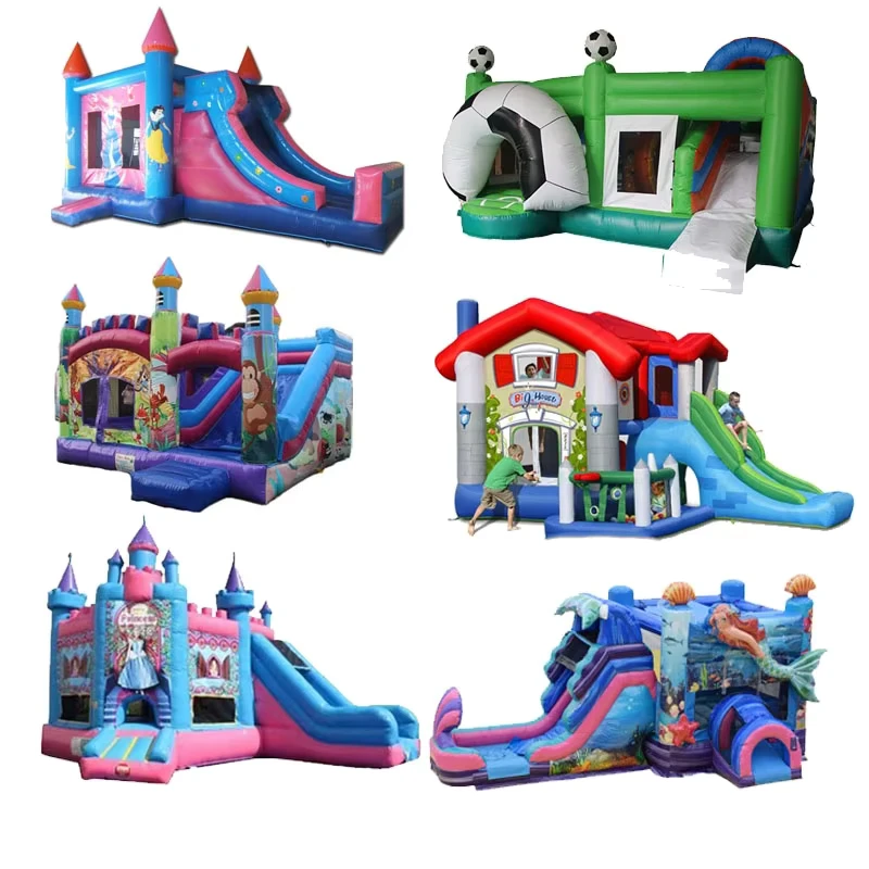 DFRL Aangepaste Commerciële 0.55mm PVC Kinderen Opblaasbare Springkasteel Combo Trampoline Glijbaan Blazer 3 Jaar Garantie Eenvoudige Opstelling