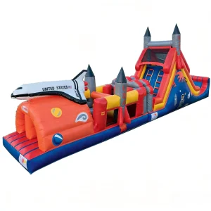 DST Brand Sport Themed Inflatable Obstacle Course Slide PVC Eco Friendly Kids Adventure Play Equipment Commercial Grade Dry
