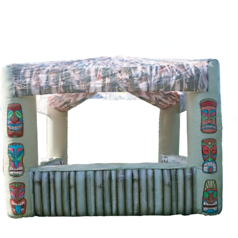 DST Commercial Grade Eco Friendly PVC Inflatable Tiki Bar Booth 4x4x3.5m Custom Colors 3 Year Warranty Beach Party Pool Custom