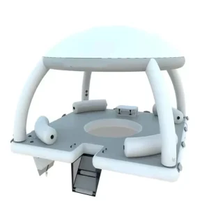 DWF Summer Water Inflatable Floating Island Dock Leisure Platform with Tent