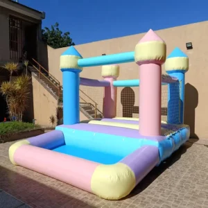 装飾用パステル多色インフレータブルキャッスル ボールピット ブームパーティー用バウンシーハウス 商業用PVC 子供用