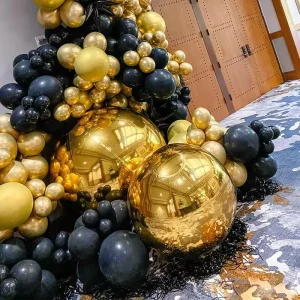 Decorative Shiny Big Inflatable Metal Ball Advertising Metallic Balloons Mirror Ball Inflatable Balloons for Wedding Party
