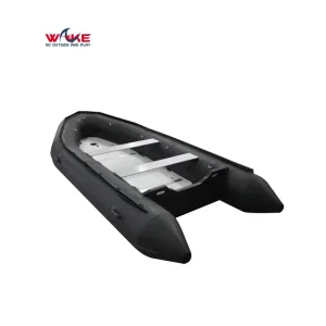 Dinghy Rubber Boats Rigid Hull Inflatable Boat Black Color Rescue With Aluminum Floor