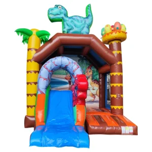 Dino Slide Bounce Moonwalk Jumper Inflatable Castle Slide Combo Bouncy House Inflatable Obstacle Course Jump Inflatable Bouncers