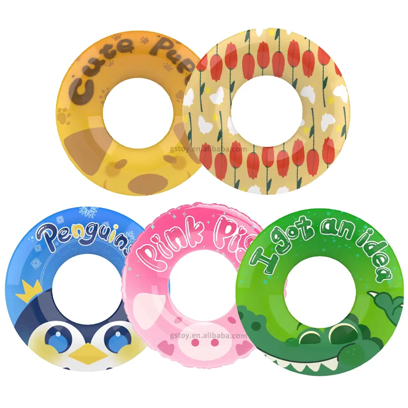 Dinosaur Fruit Cartoon Design Swim Tube Rings Kids Pool Floats Beach Swimming Party Toys Inflatable Swimming Ring for Kids