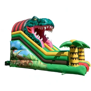 Dinosaur Themed Giant Inflatable Eco Friendly PVC Dry Slide Kids Prehistoric Adventure Play Equipment Commercial Grade