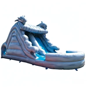 Dolphin Themed Inflatable PVC Material Eco Friendly Backyard Water Slide Splash Pool Kids Summer Pool Play Equipment Commercial