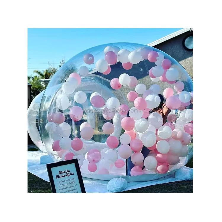 Tenda Partai Inflatable PVC Igloo Dome Globe Jernih Terowongan Tunggal Luar Ruangan