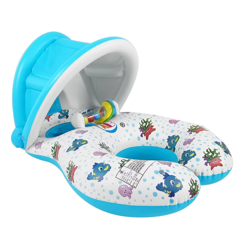 Double Circle Inflatable Swimming Ring Inflatable Swimming Pool Floating Row Seat Suitable for Mother and Child
