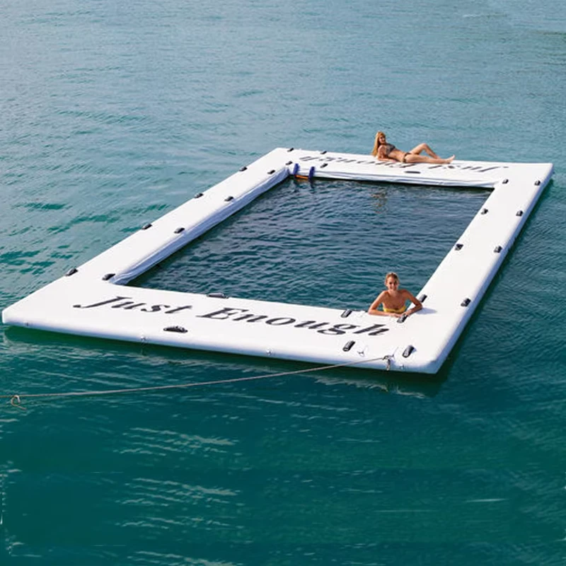 Doppelt Gewebe Langlebig Aufblasbares Weißes Schwimmbecken mit Netz und Dock für Wasservergnügen
