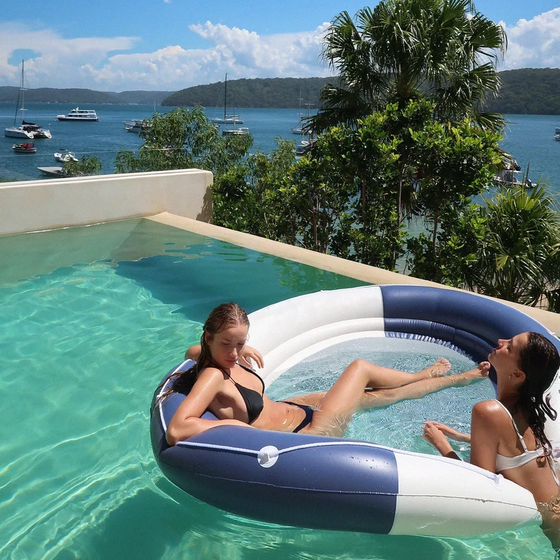 Doppio amaca galleggiante, galleggiante gonfiabile, lettini da sole per piscina