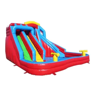 Double Lanes Accommodate Many People Small or Big Full Size Jumbo Water Slide Inflatable Bounce
