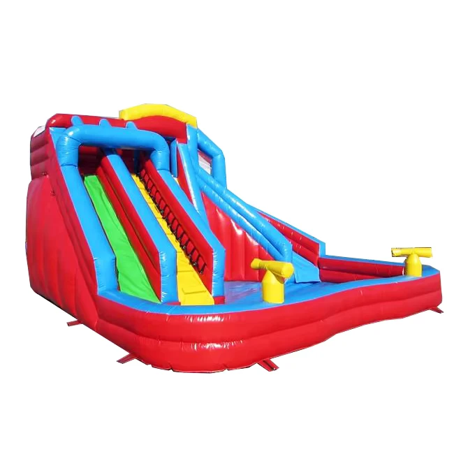 Dubbele Lanes Voorzien Veel Mensen Klein of Groot Volledige Maat Jumbo Waterglijbaan Inflatable Bounce