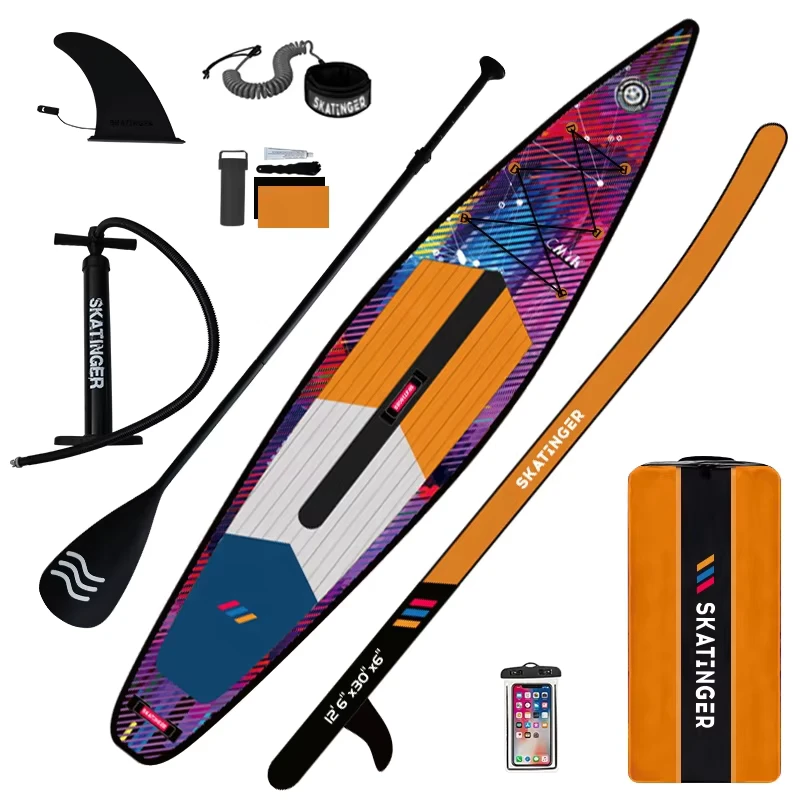 Tabla de paddle surf inflable de doble capa de drop stitch EVA PVC para lagos y ríos, unisex