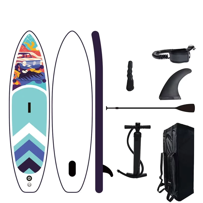 Planche de Paddle Gonflable à Double Couche SUP Surfboard Durable ISUP pour Sports Nautiques d'Été Amical pour Débutants