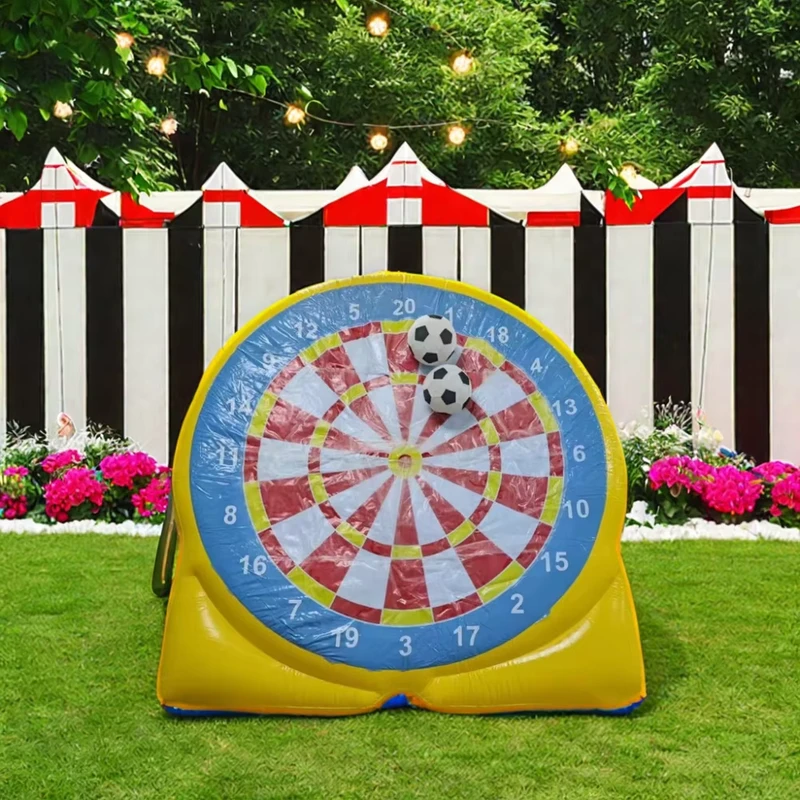 両面充気式ダーツボード サッカー フットボール ターゲットゲームセット 子供用 アウトドア ヤード ラン 家族 カーニバル パーティー インタラクティブおもちゃ