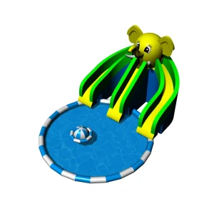 Double Slide Inflatable Water Park Elephant Theme With Swimming Pool for Kids Outdoor Amusement Water Park