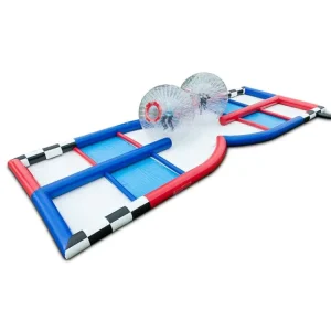 Double Track Inflatable Bouncer Two Lane Interactive Zorb Racing Track Fun Interactive Inflatable Zorb Ball Race Track