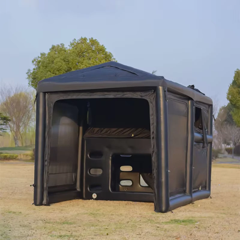 Tente en ridge gonflable à double couche, prête à l'emploi, cabine de camping aérienne, tissu Oxford, polyester, 400 cm