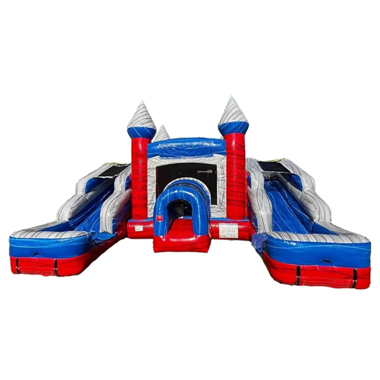 Dubbel-glijbaan Commercieel Opblaasbaar Kasteel Kinderen Volwassenen Opblaasbare Lucht Nat Droog Bouncer Glijbaan Combo Waterglijbanen Clearance