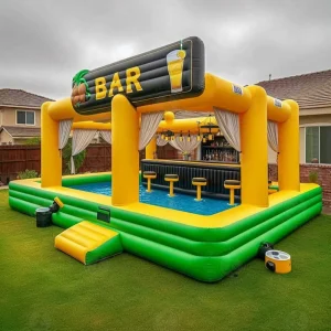 Estación de Bebidas Bar Inflable Flotante para Adultos para Reuniones al Aire Libre