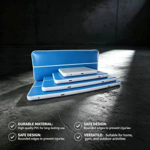 Drop Stitch Inflatable Air Track Mat, Waterproof Anti-Slip Gymnastics Air Floor Mat for Home Tumbling Training & Outdoor Sports