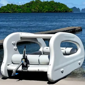 Drop Stitch Inflatable Electric Floating Boat House Boat Inflatable Double Decker Party Lounge for Water Leisure