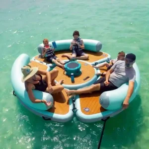 Bar inflable flotante de costura de caída para resorts y marinas