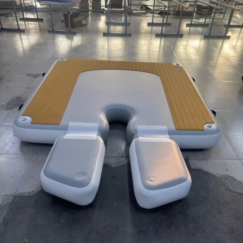 C Dock flottant gonflable en Drop Stitch de 2M, dock pour jet ski avec tapis EVA