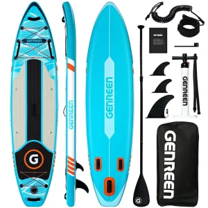 Drop Stitch Inflatable SUP Board 10’8″ 35″ Fishing Stand up Paddle Board With Seat Fishing Rod Holder