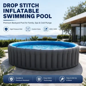 Drop Stitch Inflatable Swimming Pool Portable Above Ground PVC Pool for Adults Family Backyard