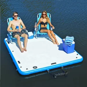 Drop Stitch Opblaasbaar Water Drijvend Platform Opblaasbare Docks Opblaasbare Vlot Water Pad Lucht Drijvende Eilanden Mat