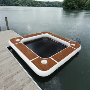 Drop Stitch aufblasbare Wasser-Hängematte, schwimmende Plattform mit Becherhalter