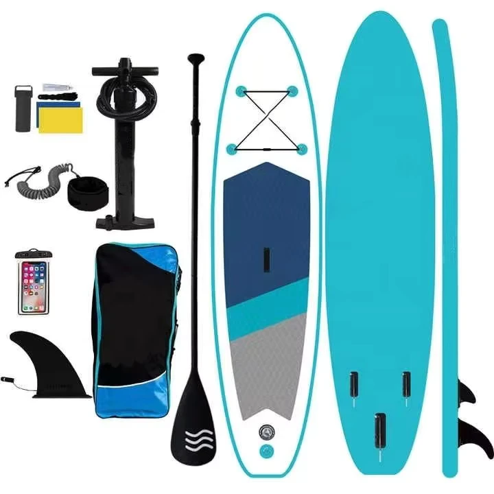 Planche de paddle gonflable pliable en matériau Drop Stitch OEM, planche de course double pour sports nautiques en extérieur